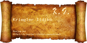 Kriegler Ildikó névjegykártya