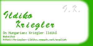 ildiko kriegler business card